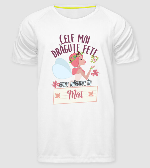 Cele mai drăguțe fete sunt născute în mai. model alb pe tricou