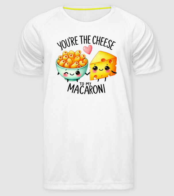 Cheese to my Macaroni model alb pe tricou