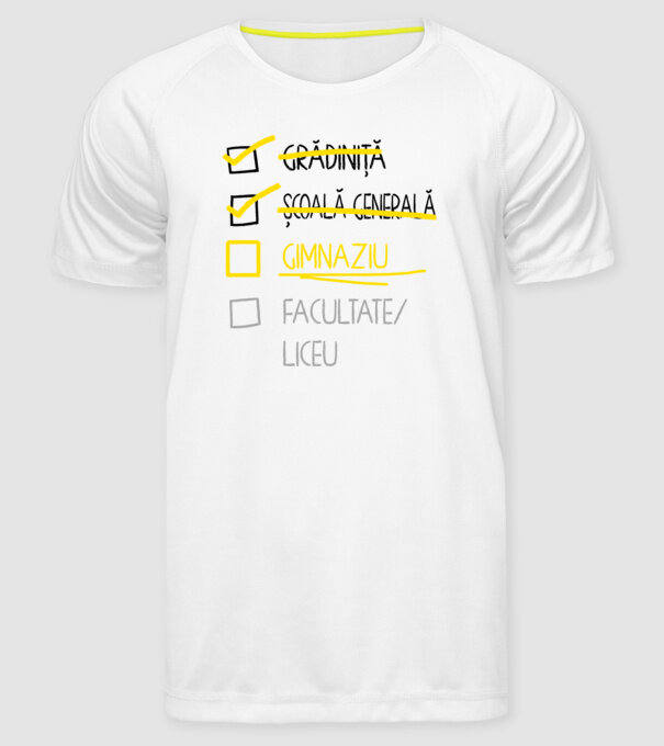 Cheklist educație - Școala primară alb model alb pe tricou