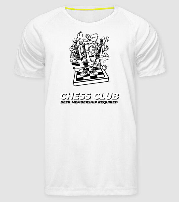 chess club model alb pe tricou