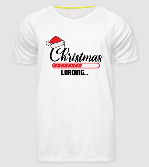 Christmas is loading model alb pe tricou