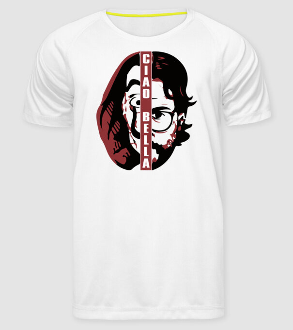 ciao bella professor model alb pe tricou