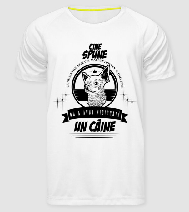 cine spune că diamantul este cel mai bun prieten al unei fete, nu a avut niciodată un câine model alb pe tricou