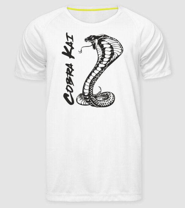 cobra kai black model alb pe tricou