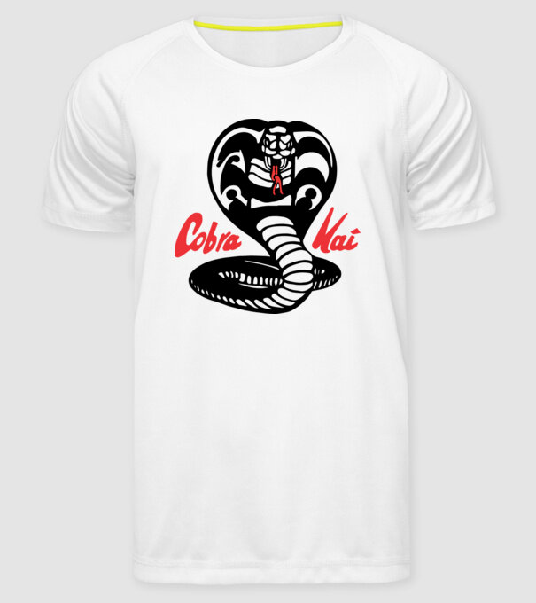 cobra kai classic logo model alb pe tricou