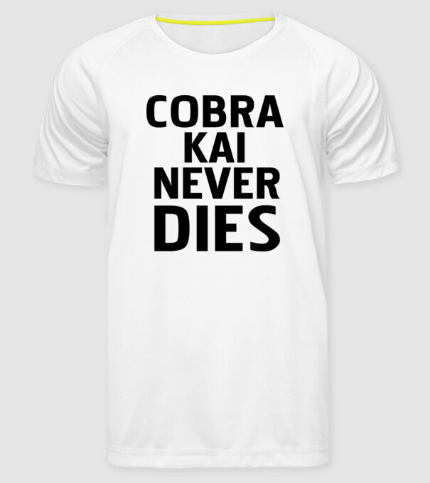 cobra kai never dies model alb pe tricou