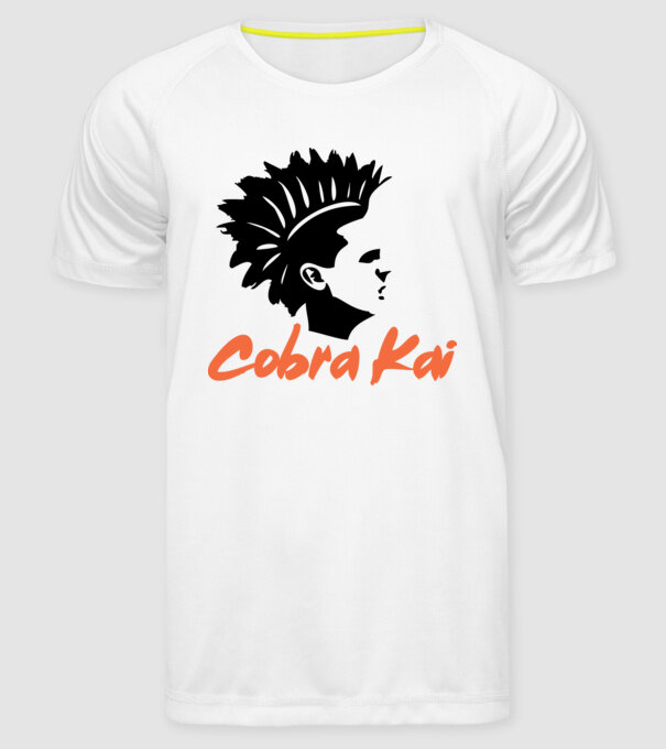 cobra kai punk model alb pe tricou