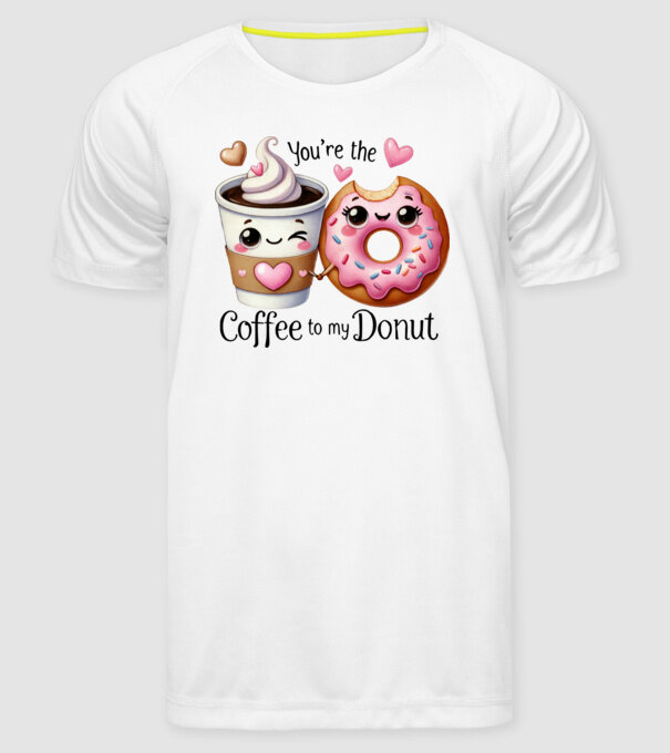 Coffee to my Donut model alb pe tricou