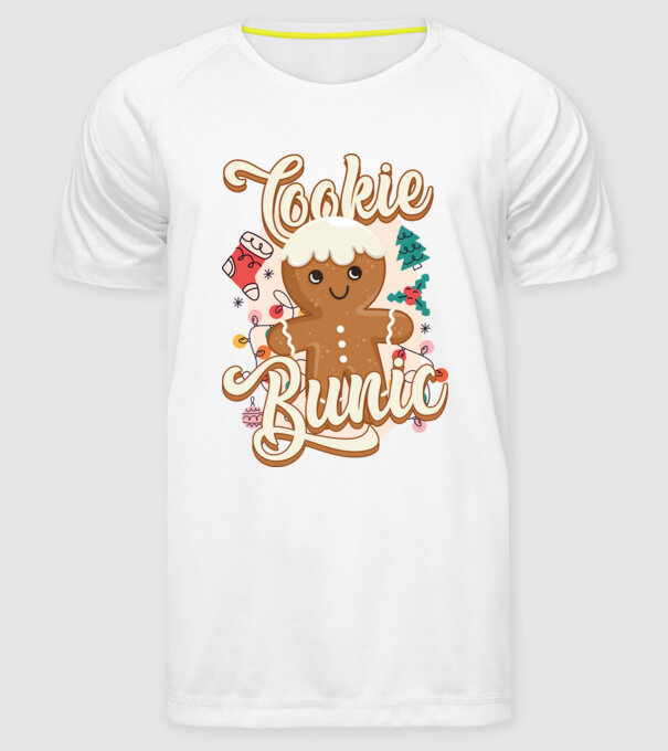 Cookie bunic model alb pe tricou