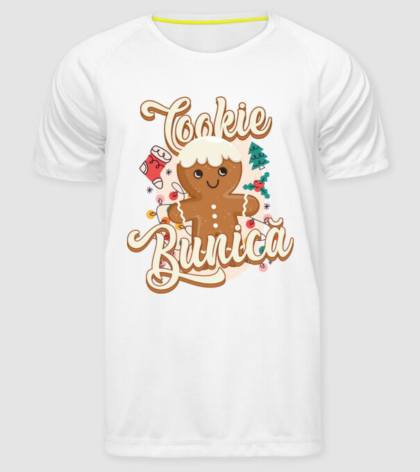 Cookie bunică model alb pe tricou
