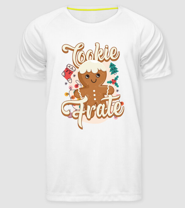 Cookie frate model alb pe tricou