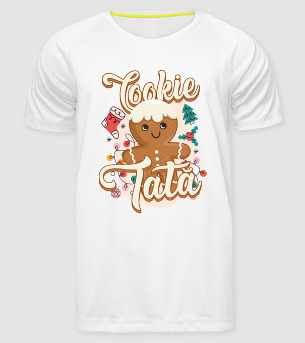 Cookie tată model alb pe tricou