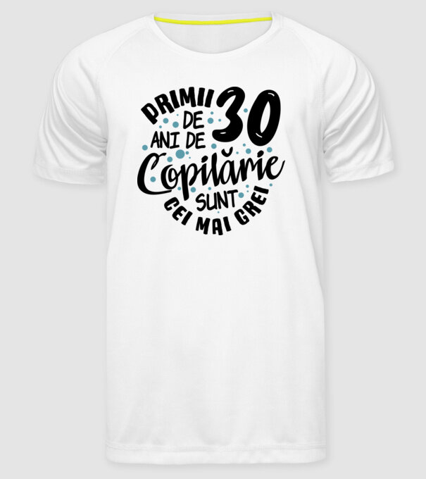 Copilărie 30 de ani model alb pe tricou