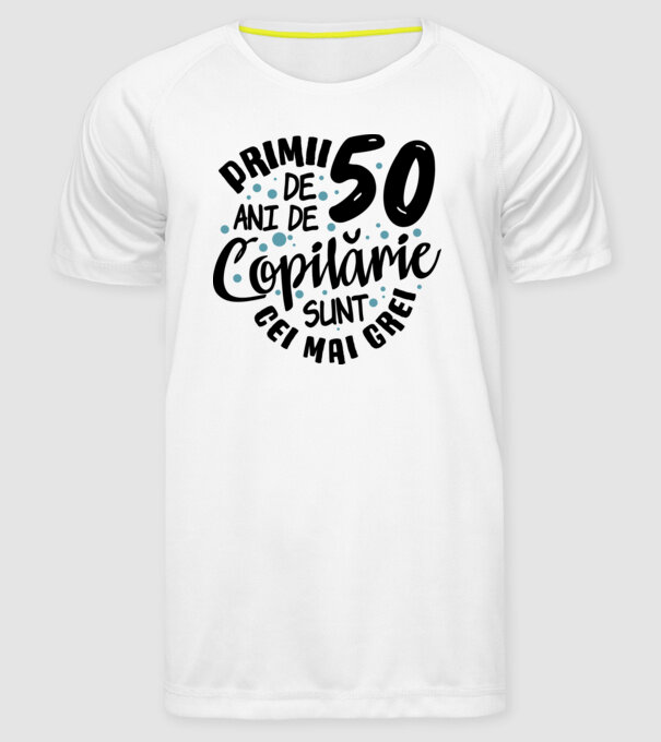 Copilărie 50 de ani model alb pe tricou
