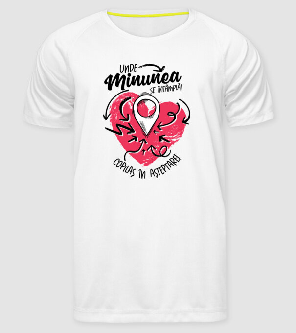 Copilaș în așteptare model alb pe tricou