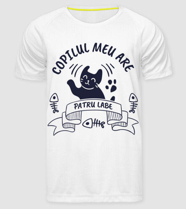 Copilul meu are patru labe model alb pe tricou