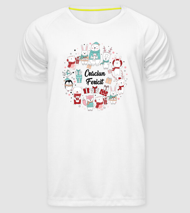 Crăciun Fericit model alb pe tricou