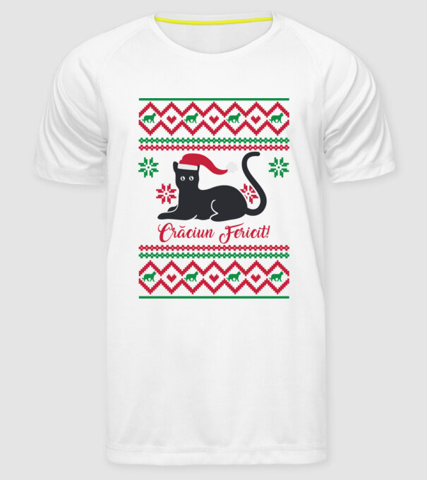 crăciun fericit model alb pe tricou