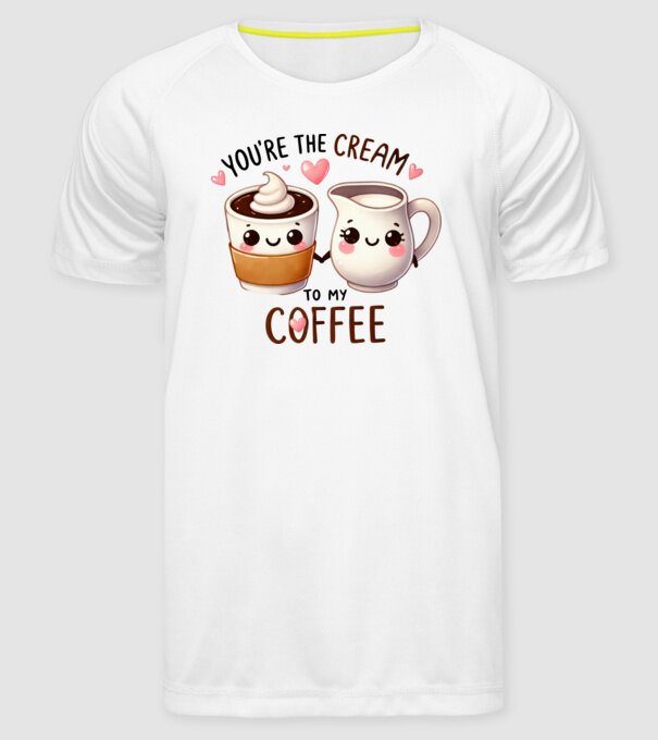 Cream to my Coffee model alb pe tricou