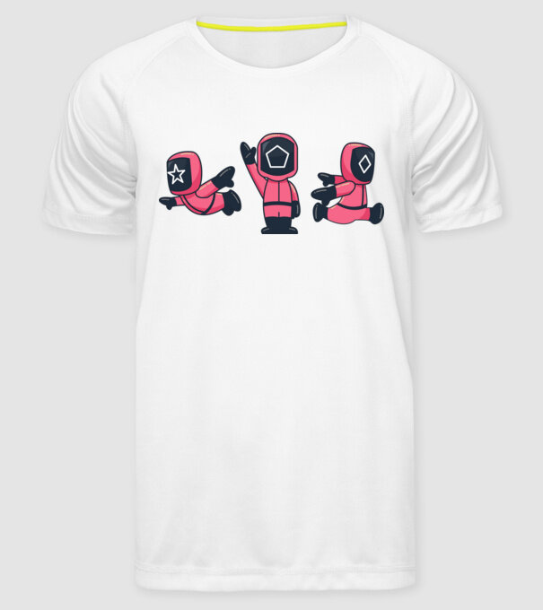cute squid game toys model alb pe tricou