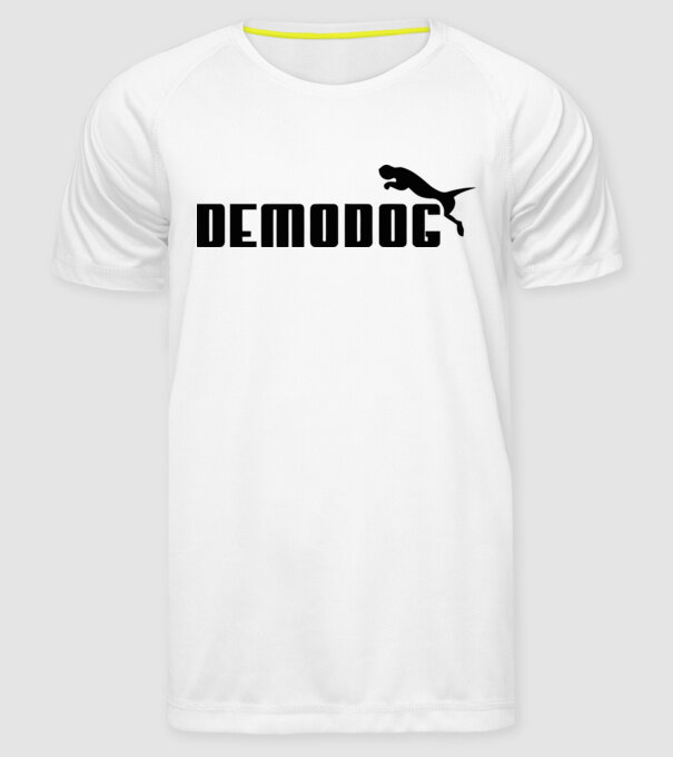 demodog logo black model alb pe tricou