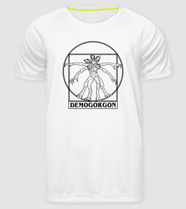 demogorgon da vinci model alb pe tricou