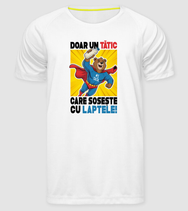 Doar un Tătic Care sosește cu laptele model alb pe tricou