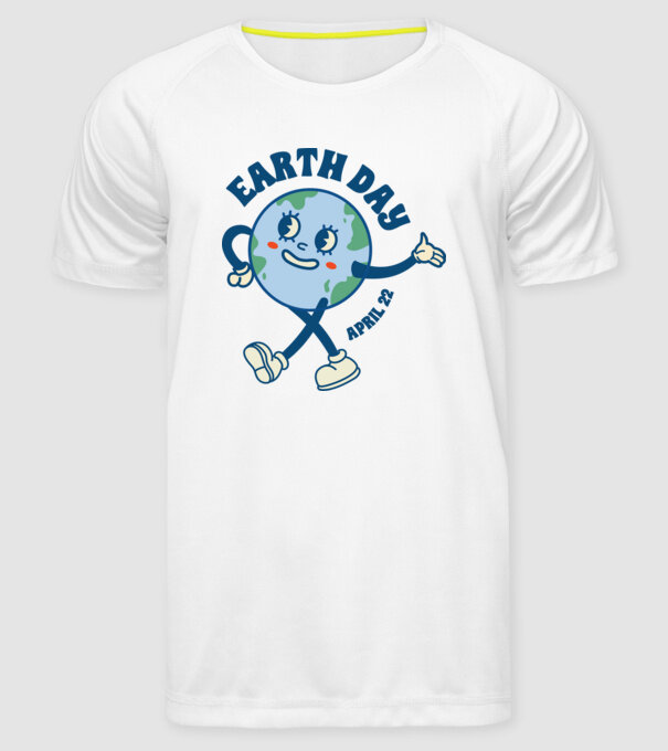 Earth Day model alb pe tricou