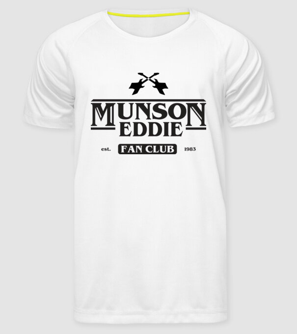 eddie munson fan club model alb pe tricou