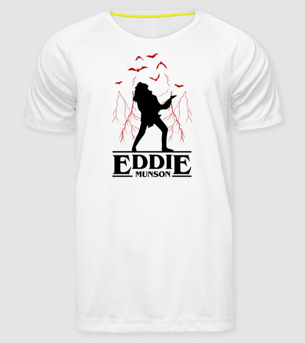 eddie munson stranger things model alb pe tricou
