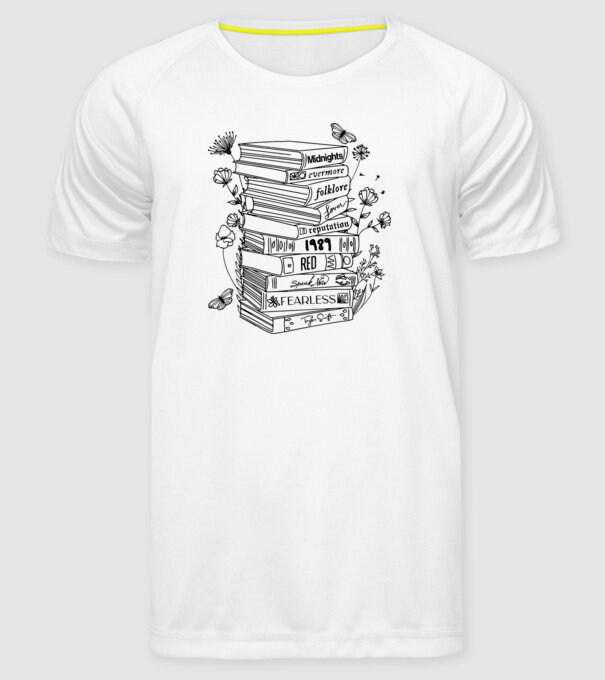 Eras tour books model alb pe tricou