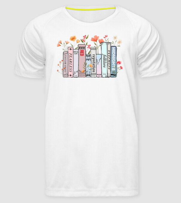 Eras tour books color model alb pe tricou