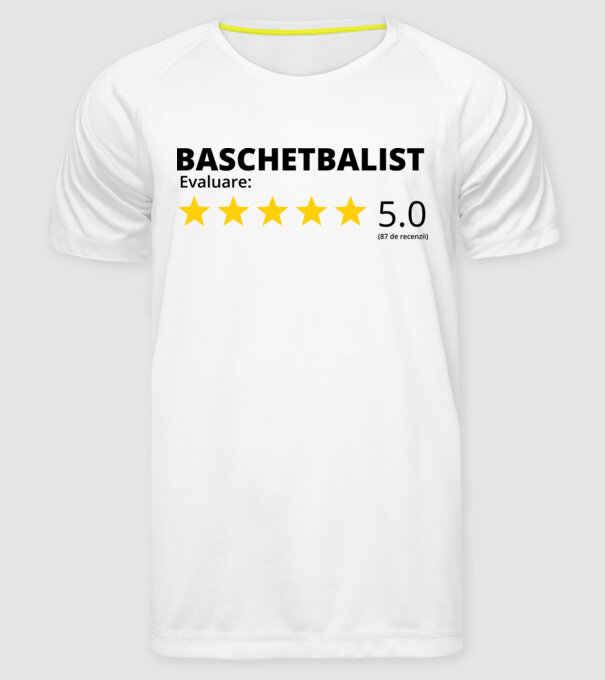 Evaluare 5 BASCHETBALIST model alb pe tricou