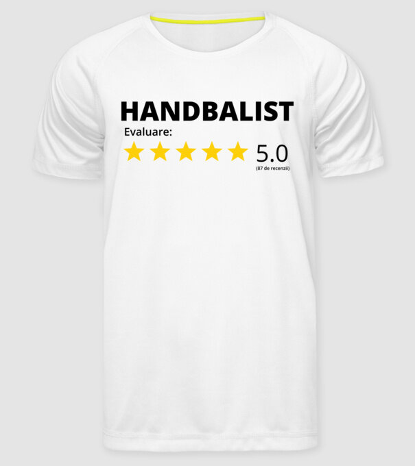 Evaluare 5 HANDBALIST model alb pe tricou