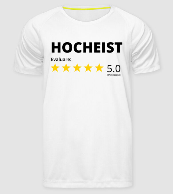 Evaluare 5 HOCHEIST model alb pe tricou