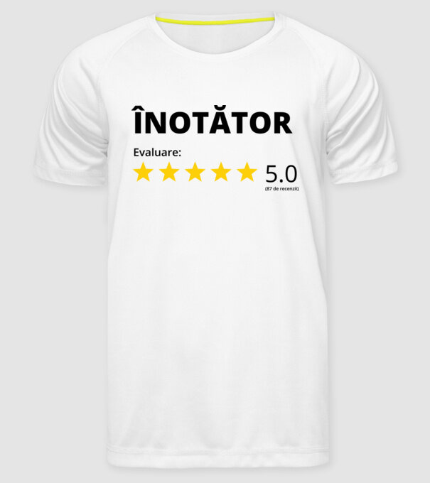 Evaluare 5 ÎNOTĂTOR model alb pe tricou