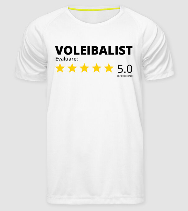 Evaluare 5 VOLEIBALIST model alb pe tricou