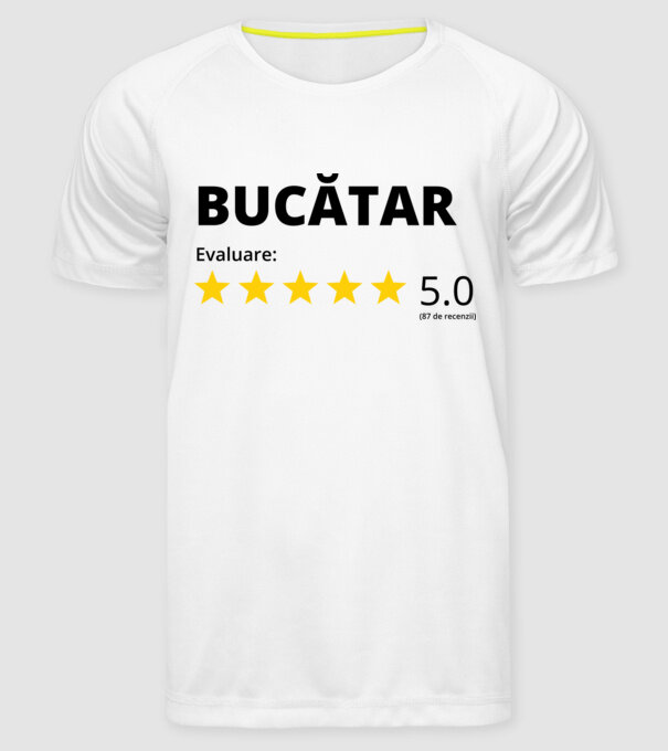 Evaluare - BUCĂTAR model alb pe tricou