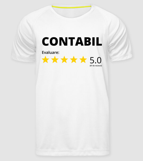 Evaluare - CONTABIL model alb pe tricou