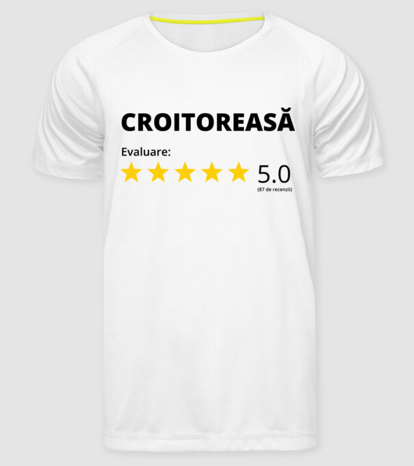 Evaluare - CROITOREASĂ model alb pe tricou