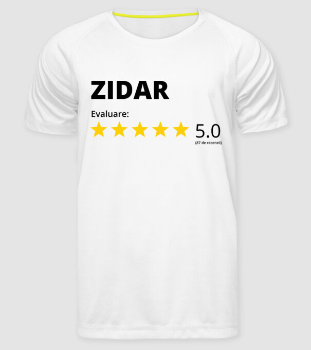Evaluare - ZIDAR model alb pe tricou