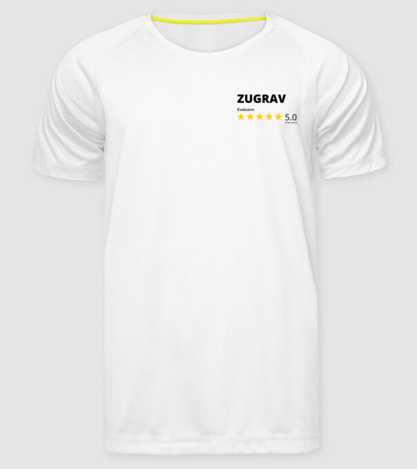 Evaluare - ZUGRAV model alb pe tricou