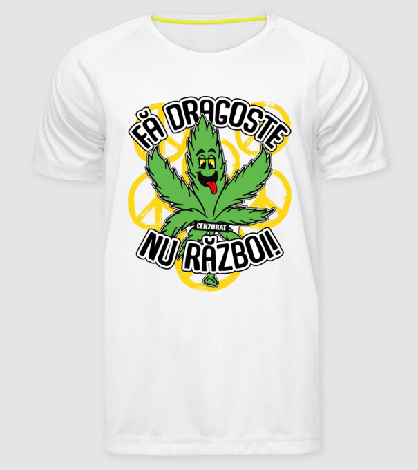 fă dragoste, nu război! (cenzurat) model alb pe tricou