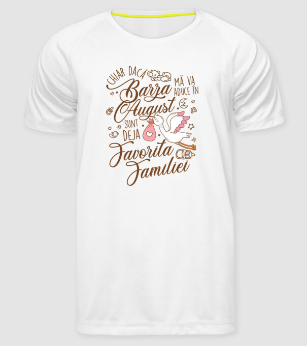Favorita familiei AUGUST model alb pe tricou