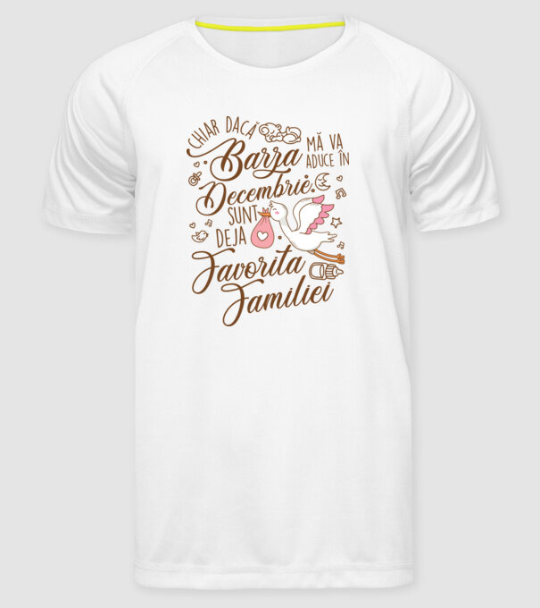 Favorita familiei DECEMBRIE model alb pe tricou