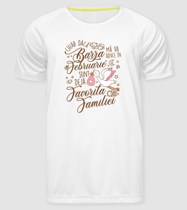Favorita familiei FEBRUARIE model alb pe tricou