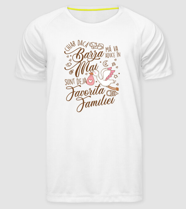 Favorita familiei MAI model alb pe tricou