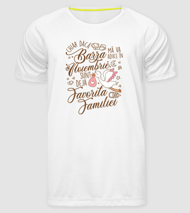 Favorita familiei NOIEMBRIE model alb pe tricou