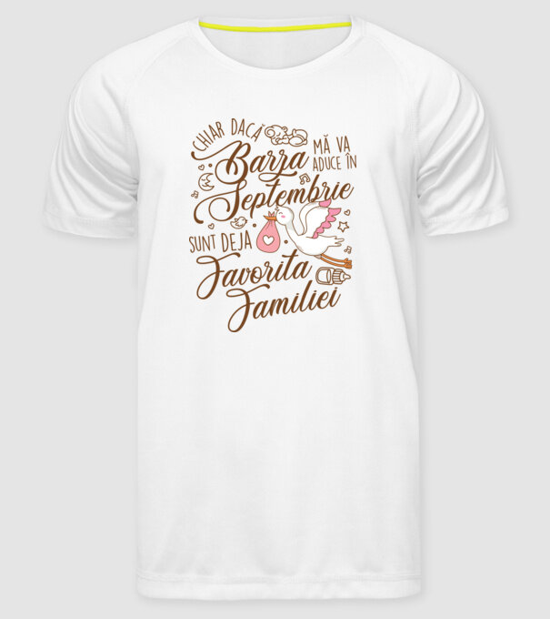 Favorita familiei SEPTEMBRIE model alb pe tricou