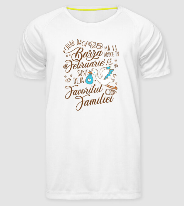 Favoritul familiei FEBRUARIE model alb pe tricou